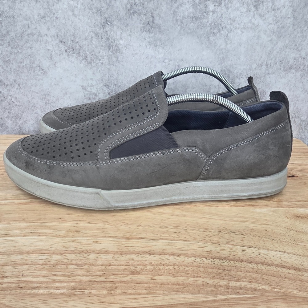 Ecco Shoes Mens US 11 EU 45 Collin 2.0 Gray Perforated Slip On Casual Sneakers - Picture 6 of 13